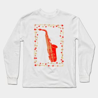 Christmas Saxophone Long Sleeve T-Shirt